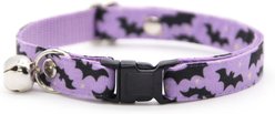 Made By Cleo Batty Babe Cat Collar, 8 to 13-in neck, 1/2-in wide, Purple