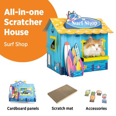 Show full view: Smile Paws Surf Shop Cat Scratcher House slide 2 of 8