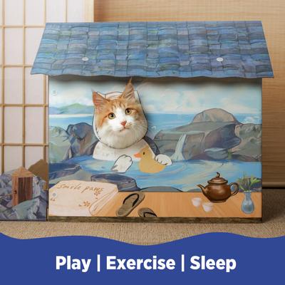 Show full view: Smile Paws Onsen Hotel Cat Scratcher House slide 5 of 9