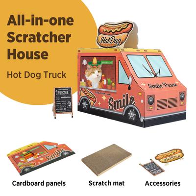 Show full view: Smile Paws Hotdog Food Truck Cat Scratcher House slide 2 of 8