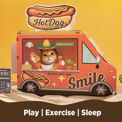 Show full view: Smile Paws Hotdog Food Truck Cat Scratcher House slide 4 of 8