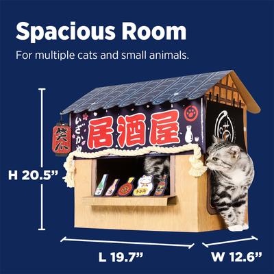 Show full view: Smile Paws Izakaya Cat Scratcher House, Grey slide 3 of 8