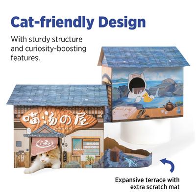 Show full view: Smile Paws Onsen Hotel Cat Scratcher House slide 6 of 9