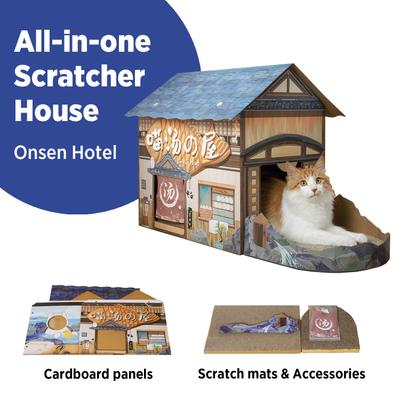 Show full view: Smile Paws Onsen Hotel Cat Scratcher House slide 3 of 9