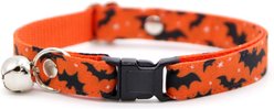 Made By Cleo Batty Babe Cat Collar, 8 to 13-in neck, 1/2-in wide, Orange