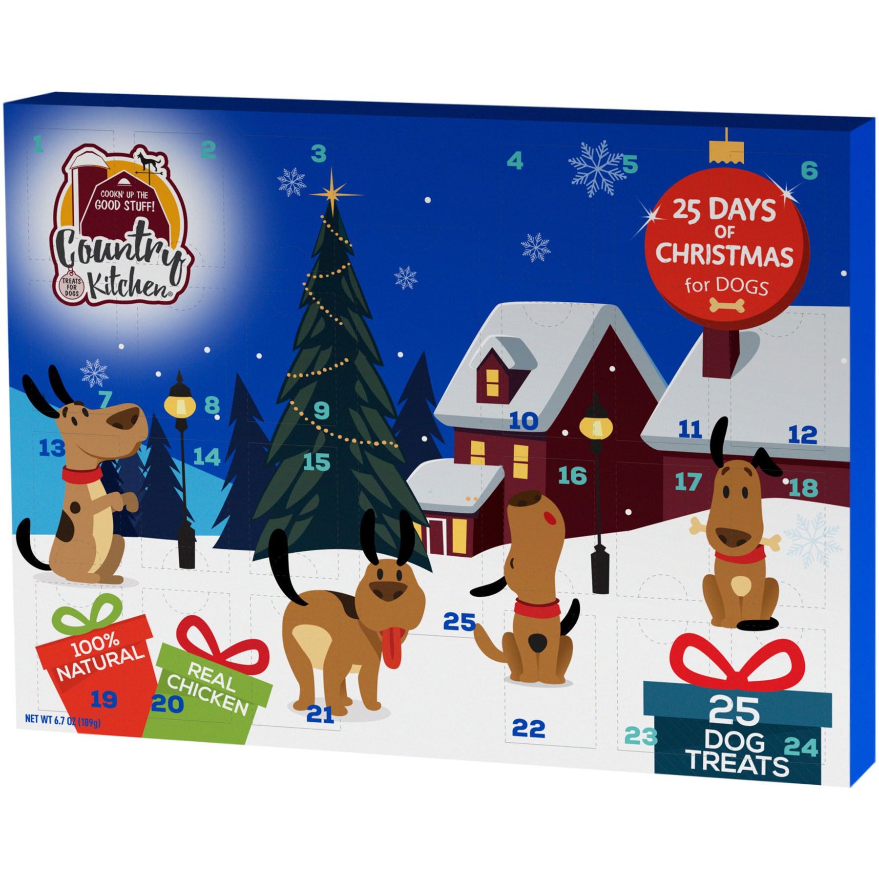 Country Kitchen Holiday Dual Bites Advent Calendar Crunchy Dog Treats, 6.7-oz box