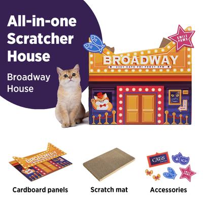 Show full view: Smile Paws Broadway Cat Scratcher House slide 2 of 8