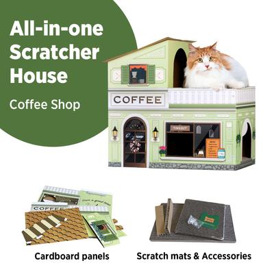 Show full view: Smile Paws Coffee Shop Cat Scratcher House slide 3 of 9