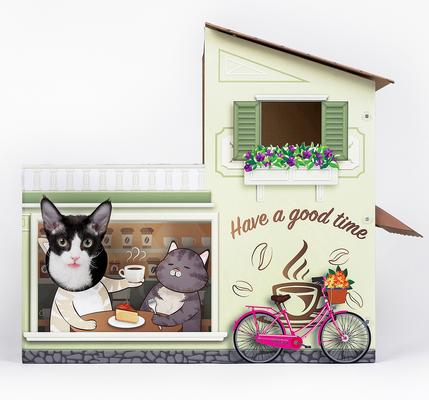 Show full view: Smile Paws Coffee Shop Cat Scratcher House slide 7 of 9