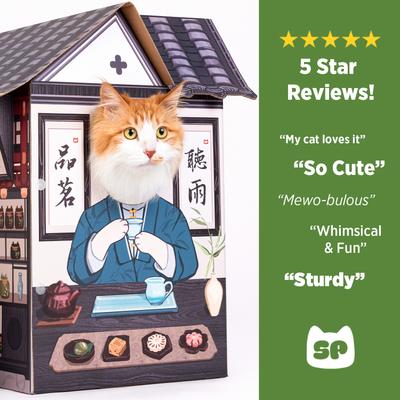 Show full view: Smile Paws Tea House Cat Scratcher House slide 9 of 9