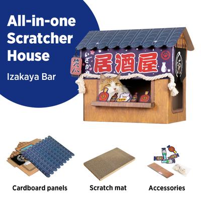 Show full view: Smile Paws Izakaya Cat Scratcher House, Grey slide 2 of 8