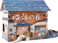 Smile Paws Onsen Hotel Cat Scratcher House slide 1 of 8