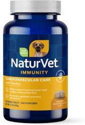 NaturVet Cardiovascular Care Immunity Hickory Smoked Bacon Flavored Chewable Tablet Supplement for Dogs, 60 count