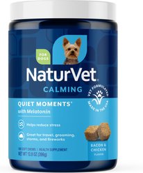 NaturVet Quiet Moments Calming Bacon & Chicken Flavored Soft Chew Supplement, 180 count