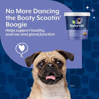 Show full view: NaturVet No Scoot Stool & Bowel Hickory Smoked Bacon Flavored Soft Chew Supplement for Dogs, 60 count slide 3 of 10