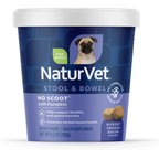 NaturVet No Scoot Stool & Bowel Hickory Smoked Bacon Flavored Soft Chew Supplement for Dogs, 60 count