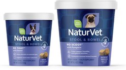 NaturVet No Scoot Dog Soft Chews, 60 count + NaturVet No Toot Gas Aid Soft Chews for Dogs, 70 count