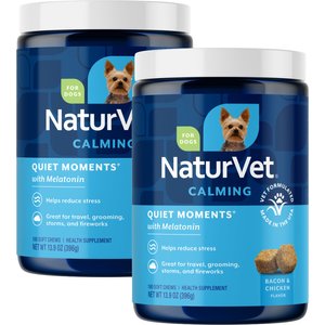 NaturVet Quiet Moments Calming Bacon & Chicken Flavored Soft Chew Supplement, 360 count