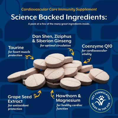 Show full view: NaturVet Cardiovascular Care Immunity Hickory Smoked Bacon Flavored Chewable Tablet Supplement for Dogs, 60 count slide 5 of 7