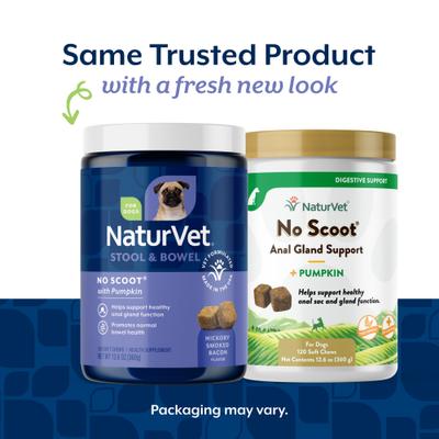 Show full view: NaturVet No Scoot Stool & Bowel Hickory Smoked Bacon Flavored Soft Chew Supplement for Dogs, 120 count slide 3 of 11