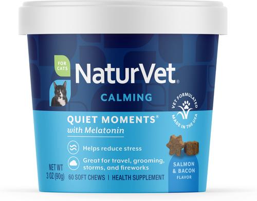 Show full view: NaturVet Quiet Moments Calming Aid Plus Melatonin Cat Soft Chews, 60 count & NaturVet Digestive Enzymes Plus Probiotics Cat Soft Chews, 60 count slide 6 of 10