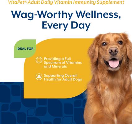 Show full view: NaturVet VitaPet Adult Daily Vitamins Immunity Hickory Smoked Flavored Tablet Supplement for Dogs, 365 count slide 4 of 9