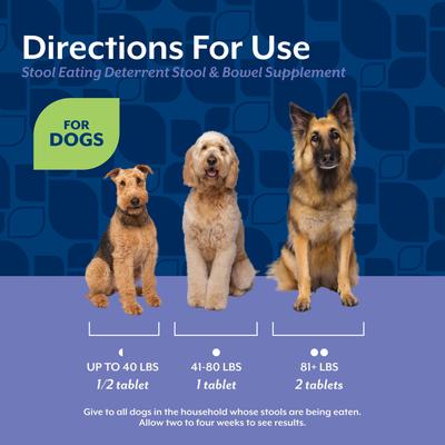 Show full view: NaturVet Stool Eating Deterrent Stool & Bowel Hickory Smoked Bacon Flavored Chewable Tablet Supplement for Dogs, 60 count slide 6 of 10