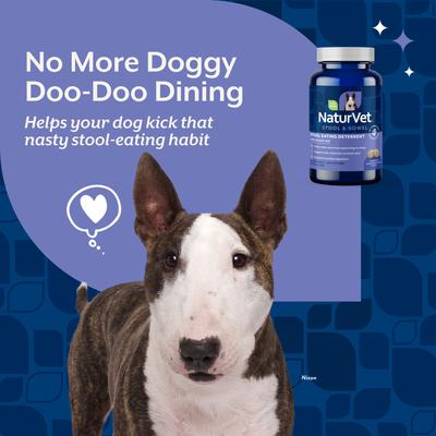 Show full view: NaturVet Stool Eating Deterrent Stool & Bowel Hickory Smoked Bacon Flavored Chewable Tablet Supplement for Dogs, 60 count slide 3 of 10