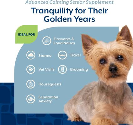 Show full view: NaturVet Advanced Calming Senior Hickory Smoked Bacon Flavored Soft Chew Supplement for Dogs, 60 count slide 4 of 8