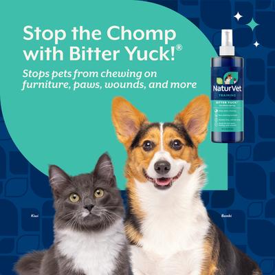Show full view: NaturVet Bitter Yuck! No Chew Training Spray for Dogs & Cats, 16-fl oz bottle slide 2 of 8