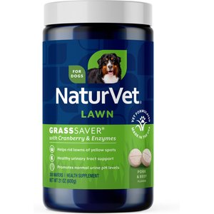 NaturVet GrassSaver Health Pork & Beef Flavored Wafer Supplement for Dogs, 300 count