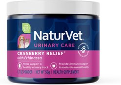 NaturVet Cranberry Relief Urinary Care Powder Supplement for Dogs & Cats, 1.7-oz jar