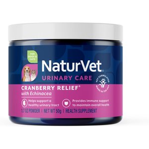 NaturVet Cranberry Relief Urinary Care Powder Supplement for Dogs & Cats, 1.7-oz jar