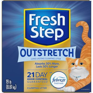 Fresh Step Outstretch Long Lasting Febreze Freshness Scented Clumping Clay Cat Litter, 19-lb box