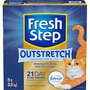 Fresh Step Outstretch Long Lasting Febreze Freshness Scented Clumping Clay Cat Litter, 19-lb box
