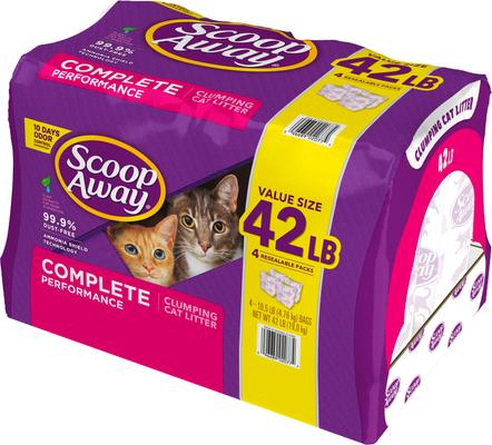 Show full view: Scoop Away Complete Performance Fresh Scented Clumping Clay Cat Litter, 10.5-lb bag, pack of 4 slide 7 of 11