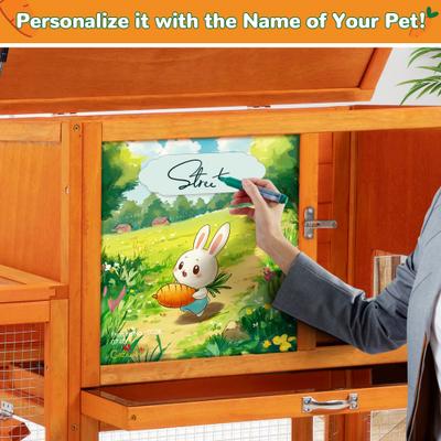 Show full view: Coziwow 94-in Indoor & Outdoor Wooden Rabbit Hutch, Large, Brown slide 6 of 11