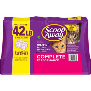 Scoop Away Complete Performance Fresh Scented Clumping Clay Cat Litter, 10.5-lb bag, pack of 4