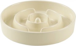 Havniva Ceramic Anti-Gulping Slow Feeder Dog Bowl, Beige, 9.5-in