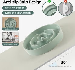 Havniva Ceramic Anti-Gulping Slow Feeder Dog Bowl, Light Green, 8.2-in slide 2 of 7