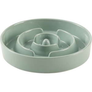 Havniva Ceramic Anti-Gulping Slow Feeder Dog Bowl, Light Green, 8.2-in