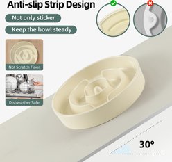 Havniva Ceramic Anti-Gulping Slow Feeder Dog Bowl, Beige, 7.3-in slide 2 of 7