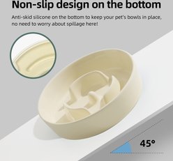 Havniva Ceramic Slow Feeder Dog Bowl for Small Dogs, 6.1-in, Beige slide 2 of 8