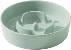 Havniva Ceramic Slow Feeder Dog Bowl for Small Dogs, 6.1-in, Light Green