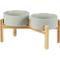 Show in main carousel: Havniva Ceramic Raised Dog Double Bowl Set with Stand, Grey, 7.3-in slide 1 of 8