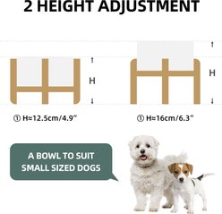 Havniva Ceramic Raised Dog Double Bowl Set with Stand, White, 6-in slide 2 of 7