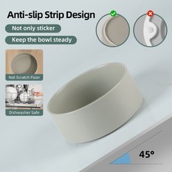 Havniva Ceramic Non-slip Dog Bowl, Grey, 7.3-in slide 2 of 6