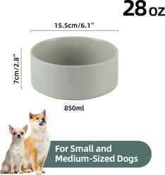 Havniva Ceramic Non-Slip Dog Bowl, Grey, 6-in slide 2 of 6