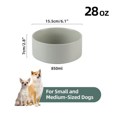 Show full view: Havniva Ceramic Non-Slip Dog Bowl, Grey, 6-in slide 3 of 6