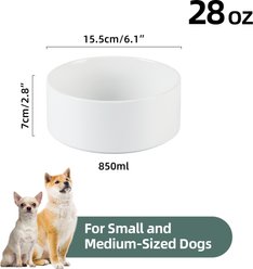Havniva Ceramic Non-Slip Dog Bowl, White, 6-in slide 2 of 6